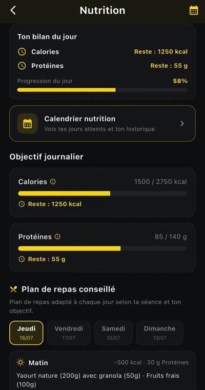 Suivi nutrition BodyScan IA